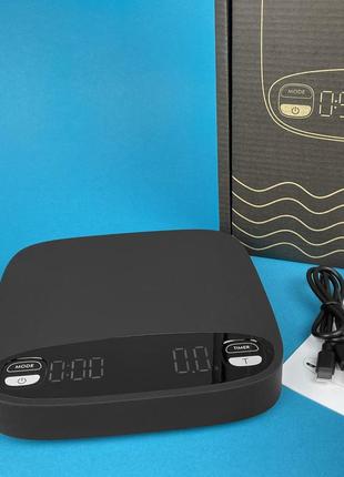Ваги для кави coffee scale kc803 2кг чорні
