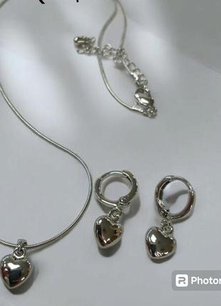 Женский комплект украшений серьги, подвеска из медицинского золота stainless steel, позолоченный