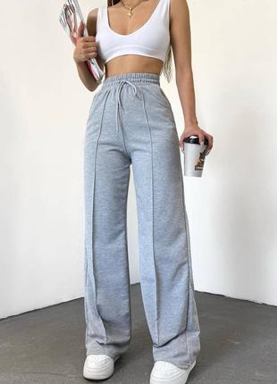 🌈3! шикарные женские спортивные штаны серые серый меланж меланжевый меланжевый женкие