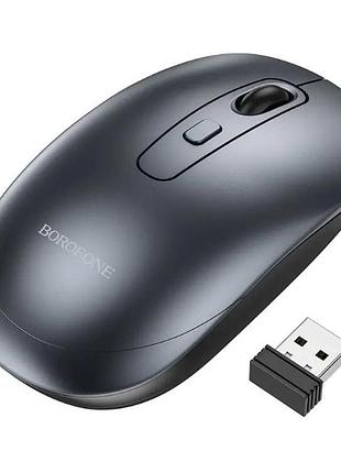 Мишка безпровідна borofone bg13 1600 dpi для пк та ноутбуків чорно-сіра