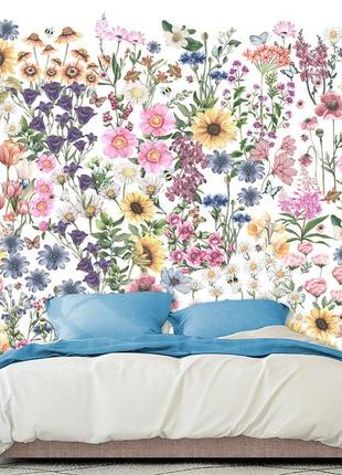 Красиві сучасні фото шпалери для дому "акварельні квіткові шпалери", самоклеюча плівка oracal