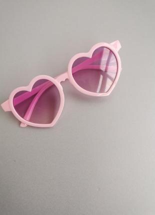 Дитячі сонцезахисні окуляри серце рожеві для дівчинки2 фото