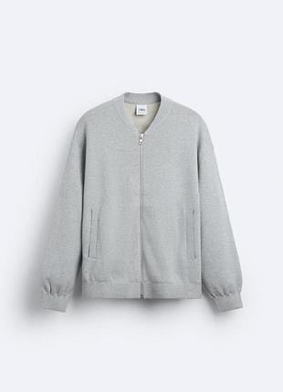 Кофта бомбер на блискавці zara 4696/401 grey marl