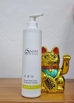 Smart4derma минеральный себорегулирующий тонер. mineral bha-toner de-blemish solution 250мл