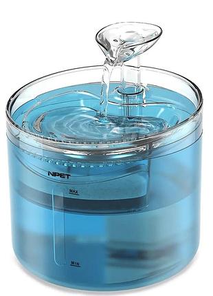 Питний фонтан для кішок і собак npet wf100 1.6l, поїлка для кота і собак з фільтром