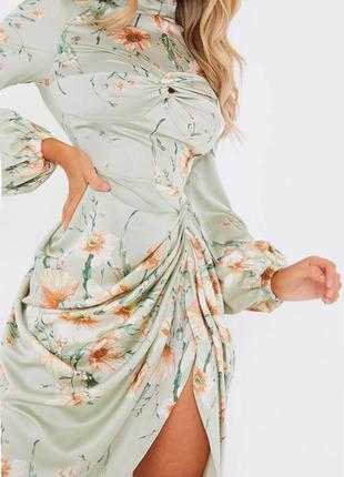 Распродажа платье prettylittlething миди с драпировкой2 фото