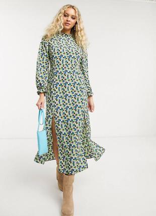 Красивое платье миди в цветы topshop