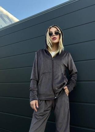 Женский спортивный велюровый костюм на молнии осень деми демисезон велюр2 фото