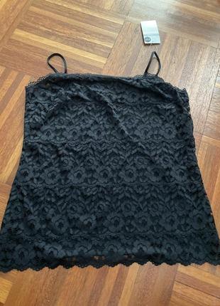 Новый черный кружевной топ m&amp;s collection 1669 🇬🇧