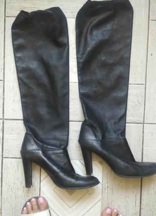 Высокие кожаные сапоги ботфорты на высоком ходу 38,5 р испания