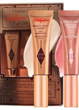 New! набор для лица charlotte tilbury hollywood superstar glow kit румян + хайлайтер