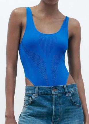 Бесшовное боди zara seamless bodysuit