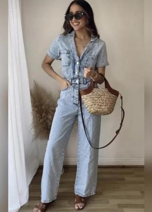 Джинсовый комбинезон zara