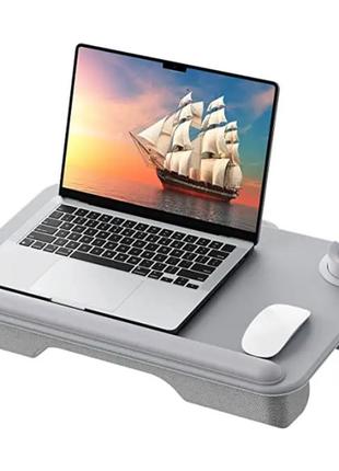 Підставка для ноутбука vhg gx7 з тримачем для телефону, подушка, grey