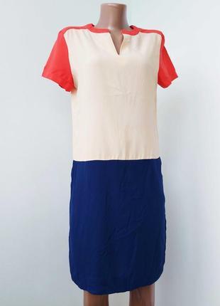 Яркое натуральное платье триколор, хит ! франция