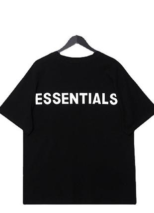 Essentials fear of god футболка брендова з написом бренда essentials оверсайз унісекс футболка ексклюзивна