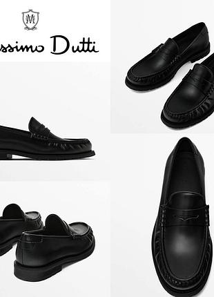 Шкіряні чоловічі лофери massimo dutti