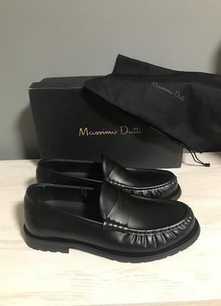Кожаные мужские лоферы massimo dutti2 фото