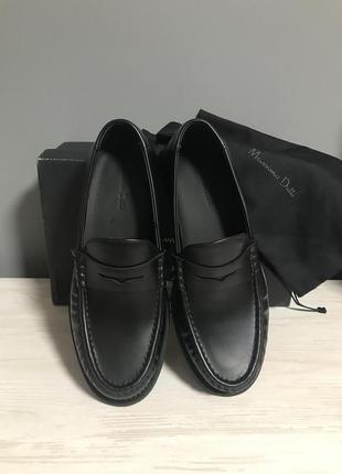 Кожаные мужские лоферы massimo dutti4 фото