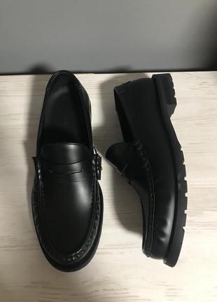 Кожаные мужские лоферы massimo dutti5 фото
