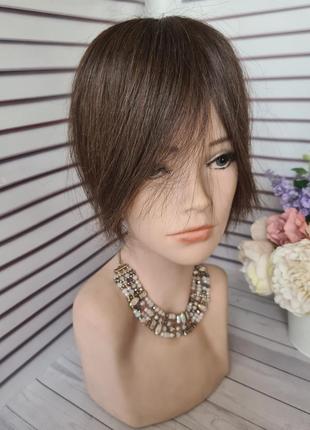 Накладка топер челка макушка 100% натуральный волос.