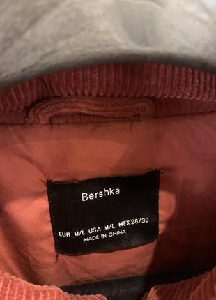 Вельветова куртка bershka цегляна дута жіноча3 фото