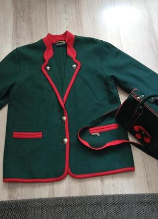 Женский шерстяной пиджак/жакет с сумочкой