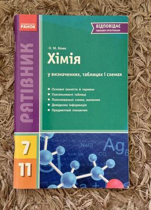 Книга «рятівник хімія 7-11 класи»