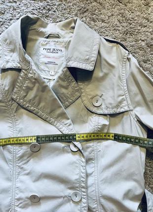 Тренч, плащ pepe jeans patrizia pepe оригинал бренд светлый брендовый размер l, m в стиле massimo dutti maxmara4 фото