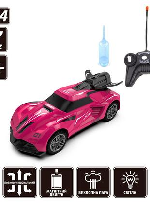 Машинка на радіокеруванні spray car 1:24 рожевий дим - машинки на пульті управління