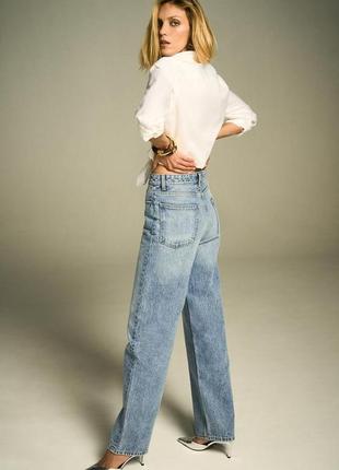 Джинси zw collection wide leg із високою посадкою розмір 42