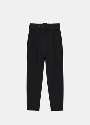 Брюки черные zara с поясом