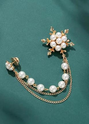 Пшеничный колосок изысканный орош, элегантная блестящая брошь с рождественскими камушками на пальто