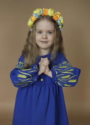 Сукня вишиванка патріотична для дівчинки, сукня з вишивкою дитяча,3 фото