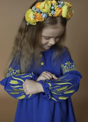 Сукня вишиванка патріотична для дівчинки, сукня з вишивкою дитяча,2 фото