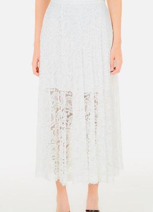 Довга мереживна спідниця юбка liu jo з мережива в принт пейслі квіти