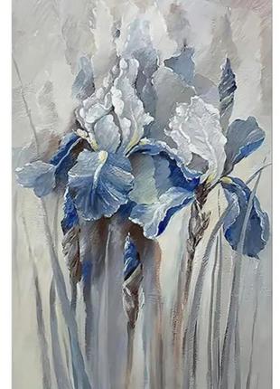 Яркая картина по номерам на холсте без рамки 20*30 см а4 ирисы цветы