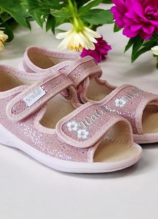 Ортопедические открытые тапочки текстильные босоножки для девочки валди waldi ева р.23-30