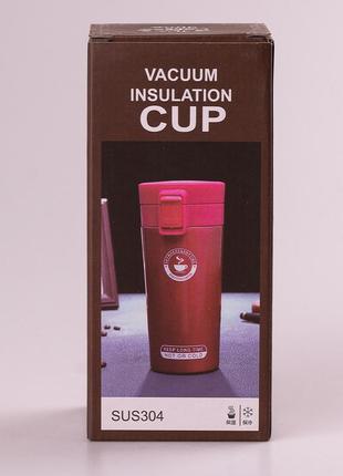 Термос металлический с широким горлом • термокружка 400 мл • термос из нержавейки розовый