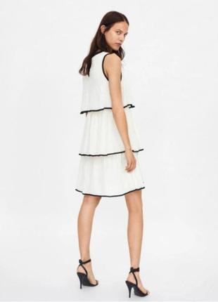 Молочное ярусное платье zara