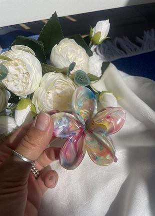 Краб крабик заколка в виде цветочки