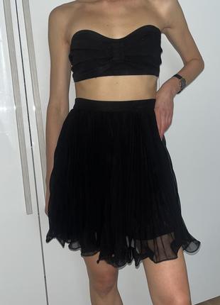 Черная мини юбка юбка юбка в рюше icons zara xs s