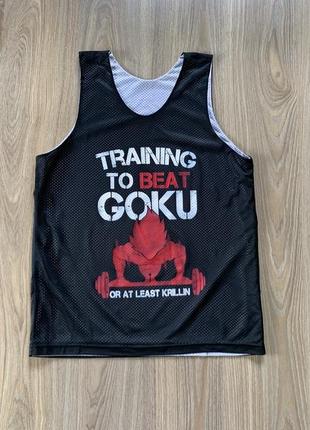 Чоловіча спортивна двостороння тренувальна майка training to beat goku
