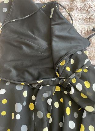 Сукня , плаття горошок волани шифон л розмір2 фото