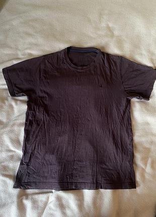 Базова однотонна бавовняна коричнева футболка m