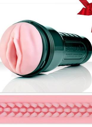 Мастурбатор з вібрацією fleshlight vibro pink lady touch, три віброкулі, стимулювальний рельєф