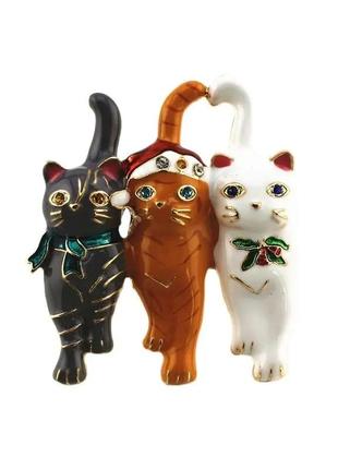 Брошка кот коти кіт котики котик булавка шпінка