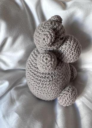 Іграшка дитяча мʼякша вʼязана бегемот