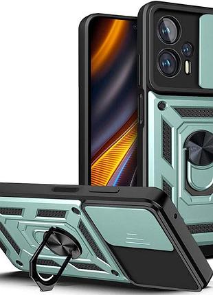 Ударостійкий чохол camshield serge ring для xiaomi poco x4 gt, зелений