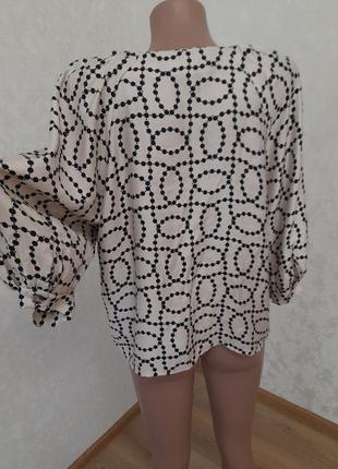 Шикарная брендовая блуза топ с объемным рукавом